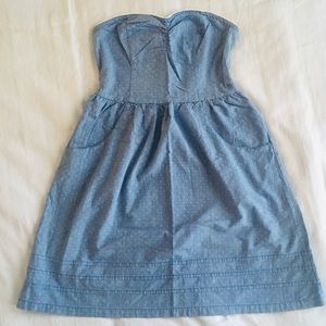 Strapless chambray sundress